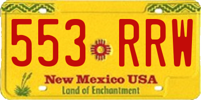 NM license plate 553RRW