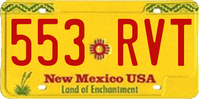 NM license plate 553RVT