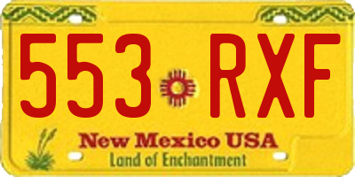 NM license plate 553RXF