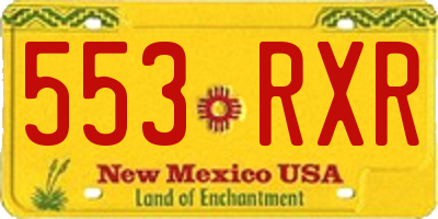 NM license plate 553RXR