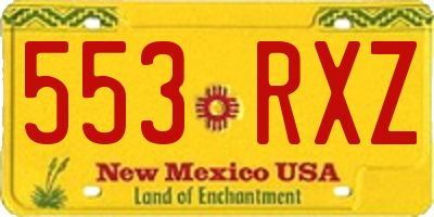 NM license plate 553RXZ