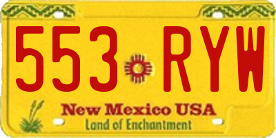 NM license plate 553RYW