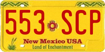 NM license plate 553SCP