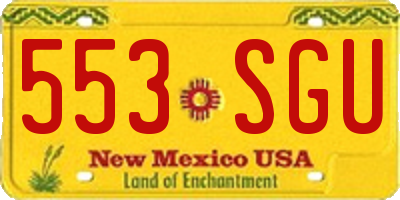 NM license plate 553SGU