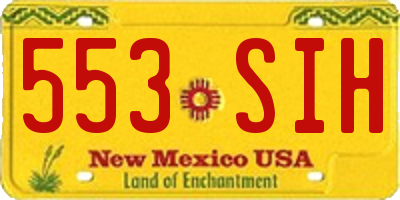 NM license plate 553SIH