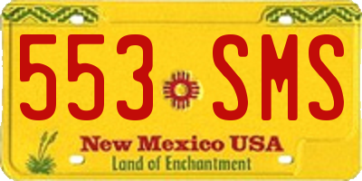 NM license plate 553SMS
