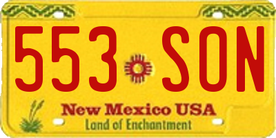NM license plate 553SON