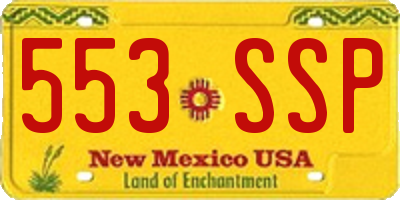 NM license plate 553SSP