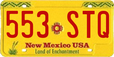 NM license plate 553STQ
