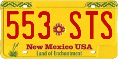 NM license plate 553STS