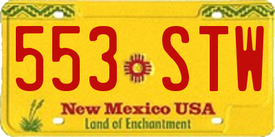 NM license plate 553STW