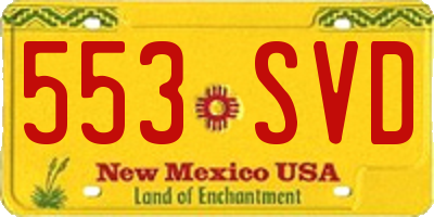 NM license plate 553SVD