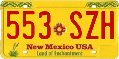 NM license plate 553SZH