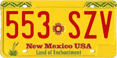 NM license plate 553SZV