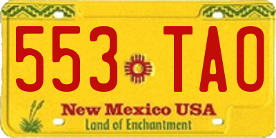NM license plate 553TAO