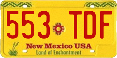 NM license plate 553TDF
