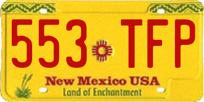 NM license plate 553TFP