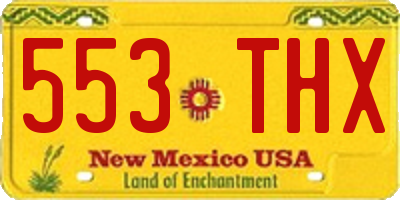NM license plate 553THX