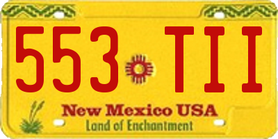 NM license plate 553TII