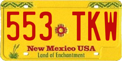 NM license plate 553TKW