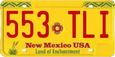 NM license plate 553TLI