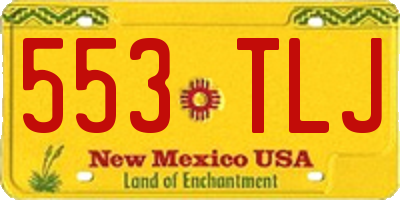 NM license plate 553TLJ