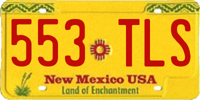 NM license plate 553TLS