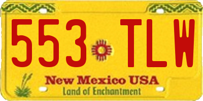 NM license plate 553TLW