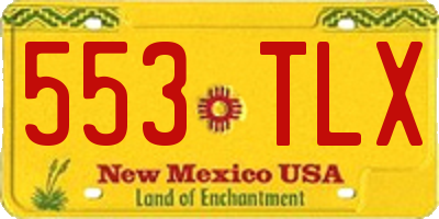 NM license plate 553TLX