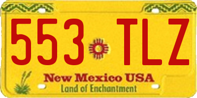 NM license plate 553TLZ