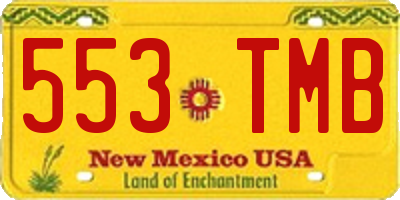 NM license plate 553TMB