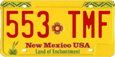 NM license plate 553TMF