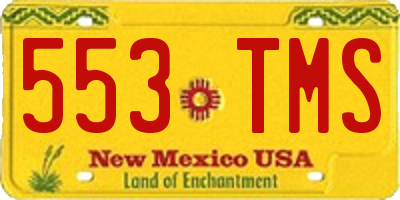 NM license plate 553TMS