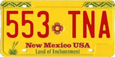 NM license plate 553TNA