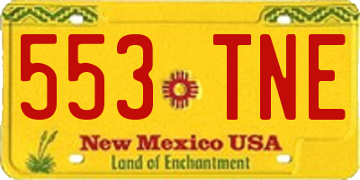NM license plate 553TNE