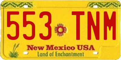 NM license plate 553TNM
