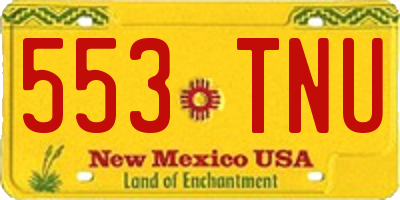 NM license plate 553TNU