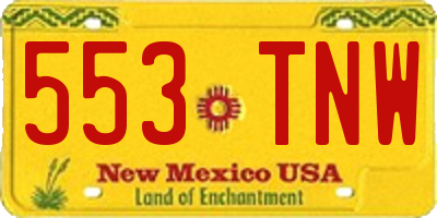 NM license plate 553TNW