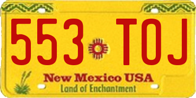 NM license plate 553TOJ