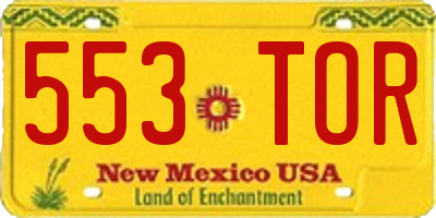 NM license plate 553TOR