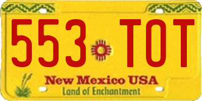 NM license plate 553TOT