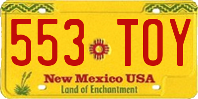 NM license plate 553TOY