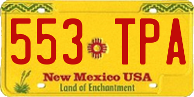 NM license plate 553TPA