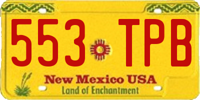 NM license plate 553TPB