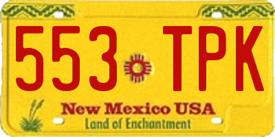 NM license plate 553TPK
