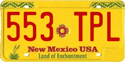 NM license plate 553TPL