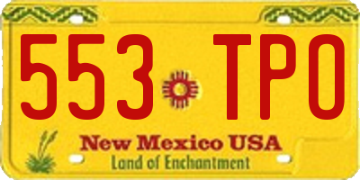 NM license plate 553TPO