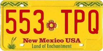 NM license plate 553TPQ
