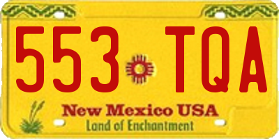 NM license plate 553TQA