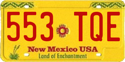 NM license plate 553TQE
